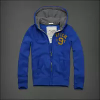 hommes chaqueta hoodie abercrombie & fitch 2013 classic x-8025 en bleu